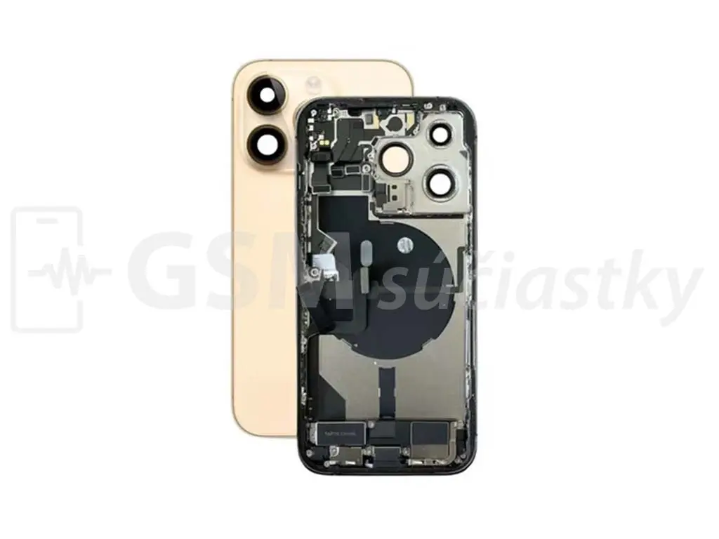 iPhone 14 Pro Zadní Housing s malými díly zlatý