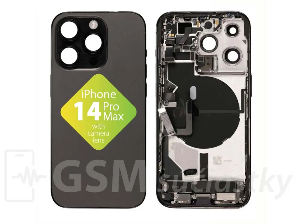 iPhone 14 Pro Max Zadní housing s malými díly Černý