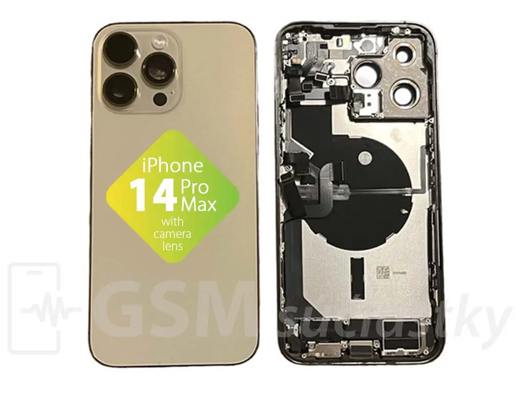 iPhone 14 Pro Max Zadní Housing s malými díly Zlatý