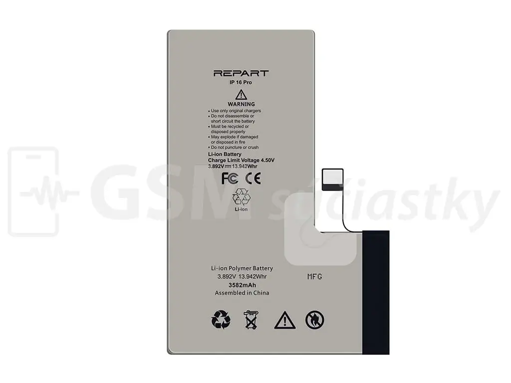 Baterie iPhone 16 Pro 3582mAh bulk