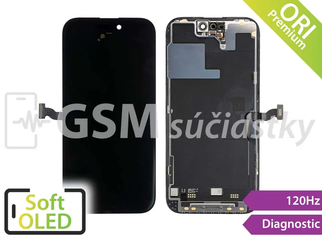 iPhone 14 Pro 120Hz LCD displej + dotykové sklo zobrazující se jako Originál