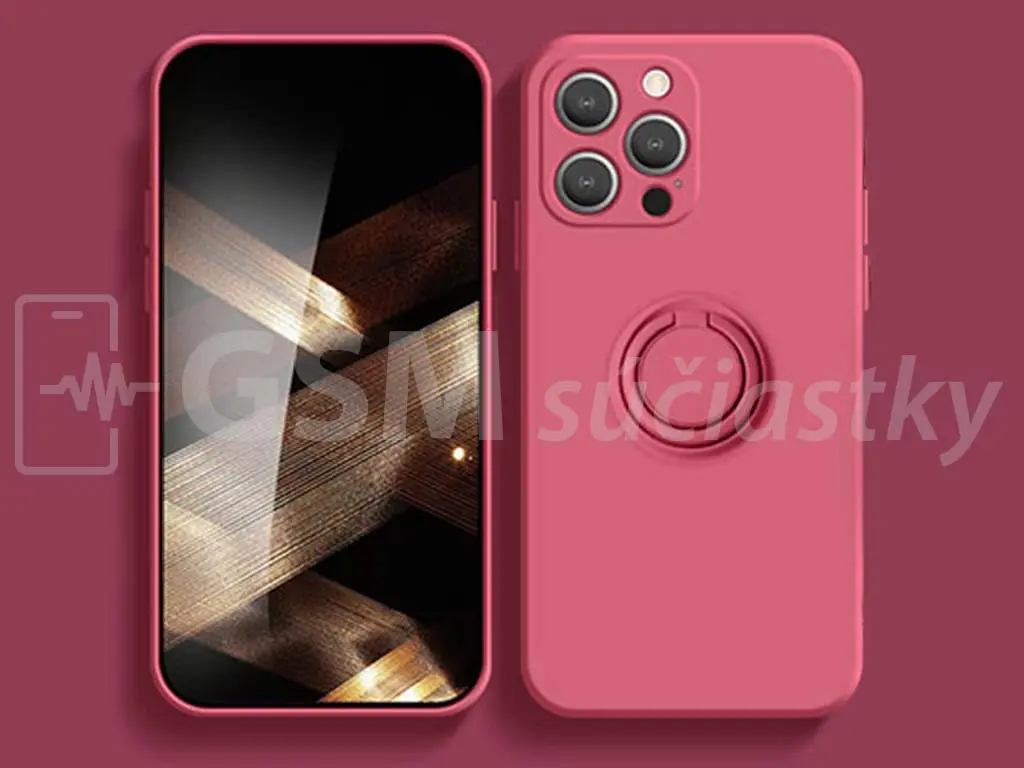 Pouzdro s kroužkem na prst iPhone 13 Pro červené