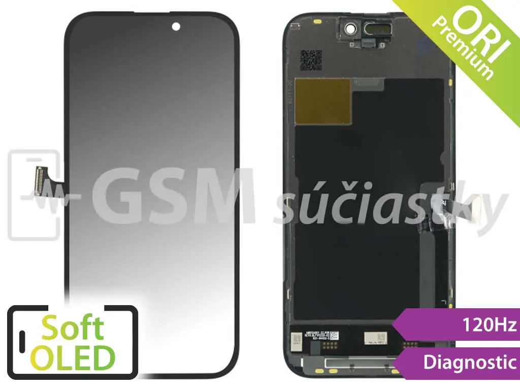 iPhone 15 Pro LCD displej + dotykové sklo zobrazující se jako Originál