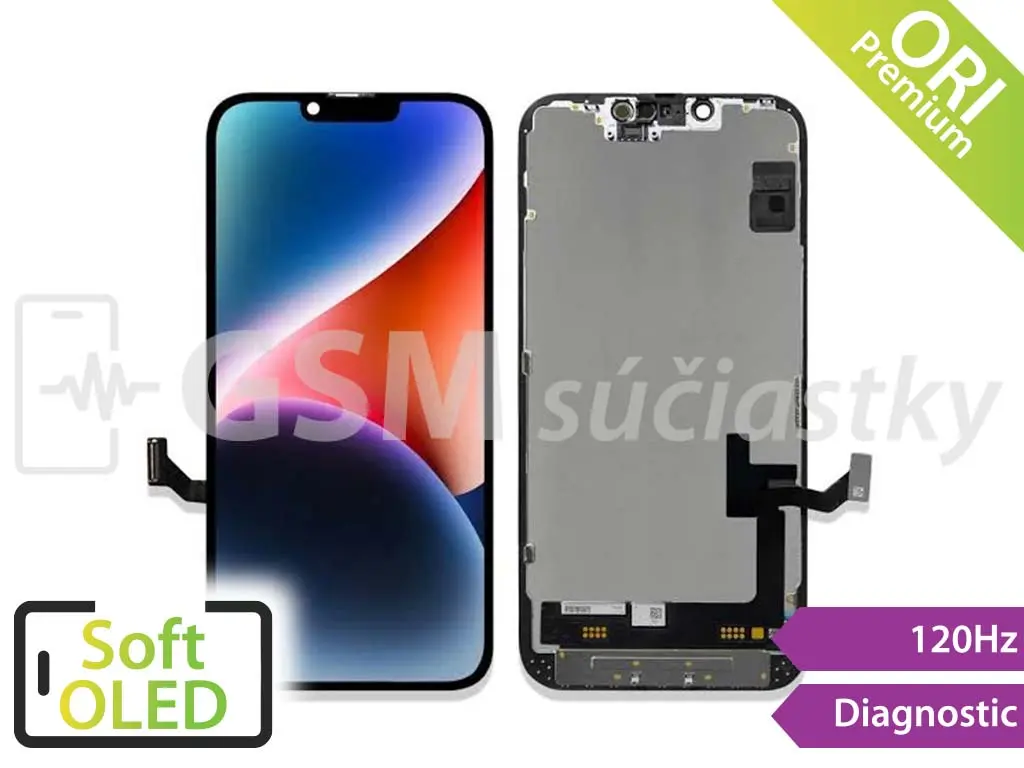 iPhone 16 LCD displej + dotykové sklo zobrazující se jako Originál