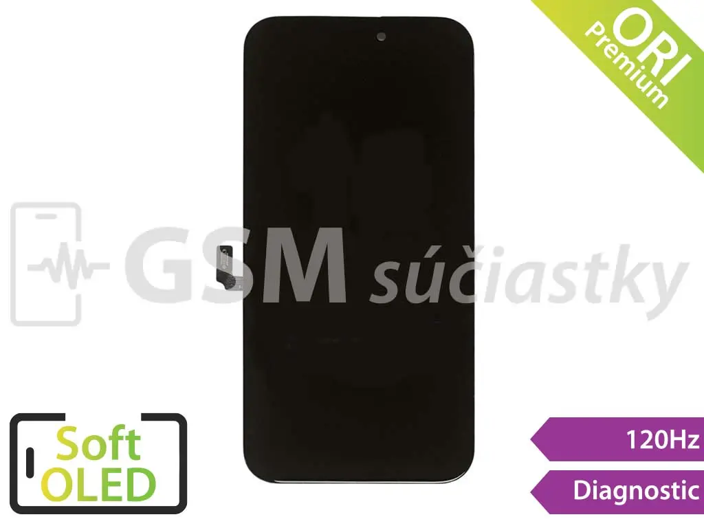 iPhone 16 Plus LCD displej + dotykové sklo zobrazující se jako Originál