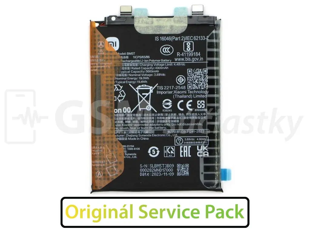 Baterie Xiaomi Poco X6 Pro 5G, 13T, 14T, Note 13 Pro BM5T Originál