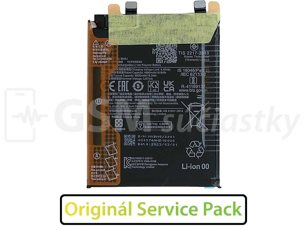 Originální baterie BM5J pro Xiaomi 12T, 12T Pro