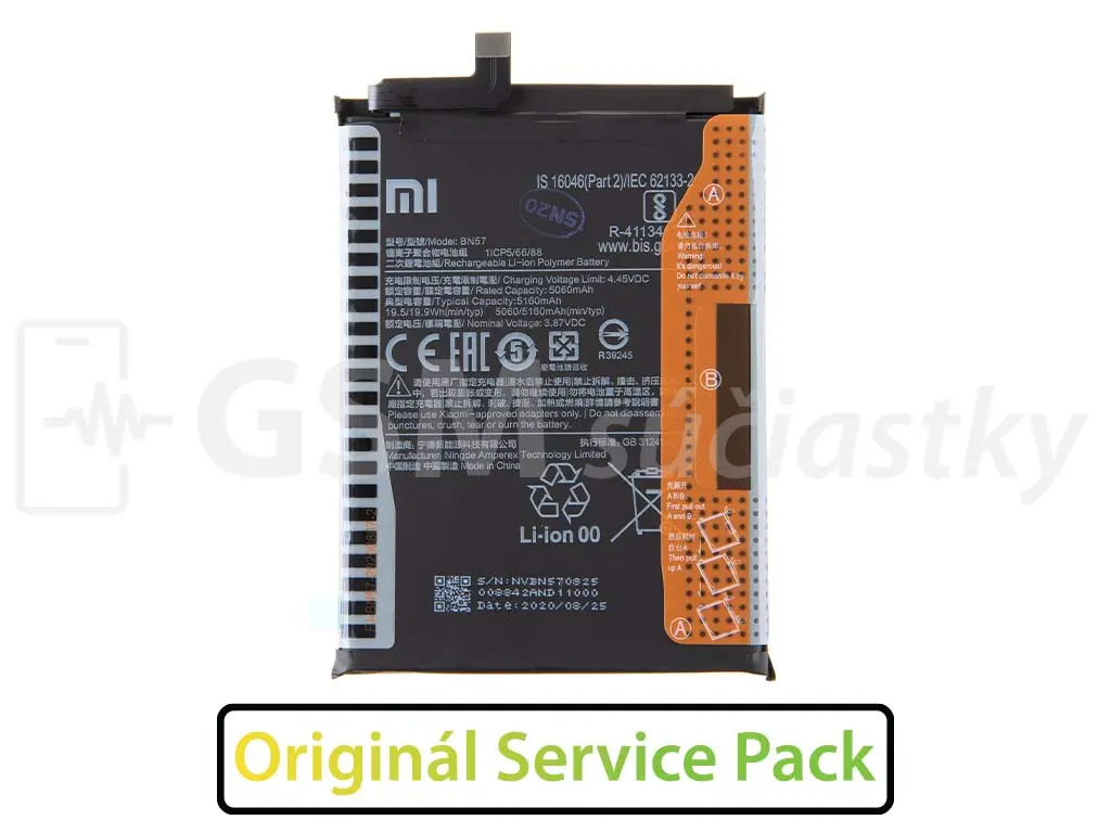 Originální baterie BN57 pro Xiaomi Poco X3 NFC, X3 Pro