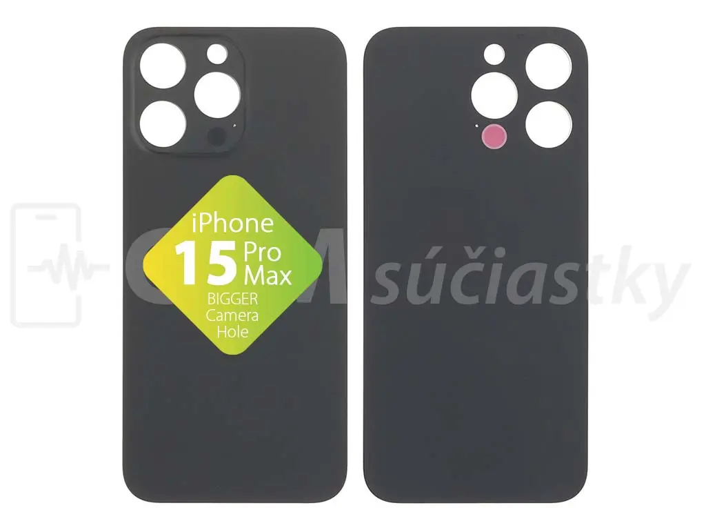 iPhone 15 Pro Max zadní sklo Black Titanium