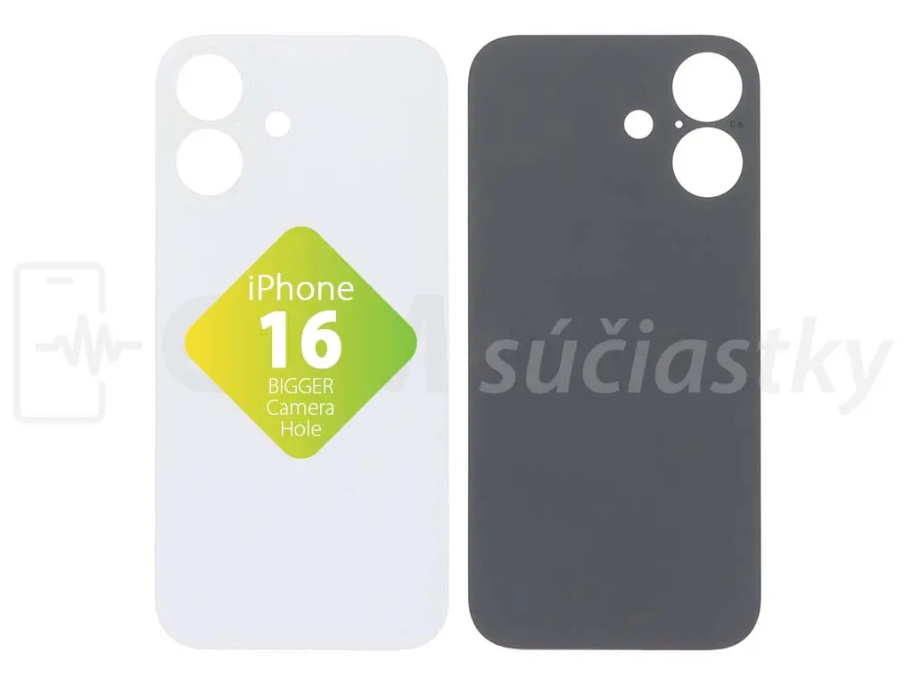 iPhone 16 Zadní sklo housingu Bílé