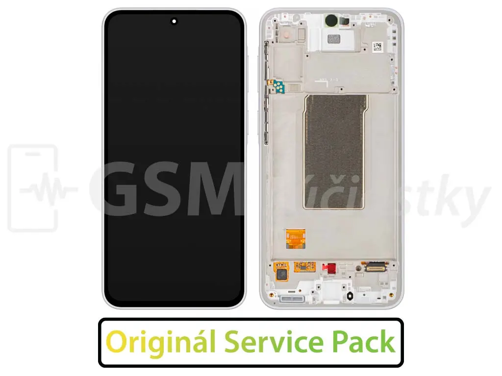 Samsung A376 Galaxy A37 5G LCD displej + dotykové sklo a rám Originál bílý