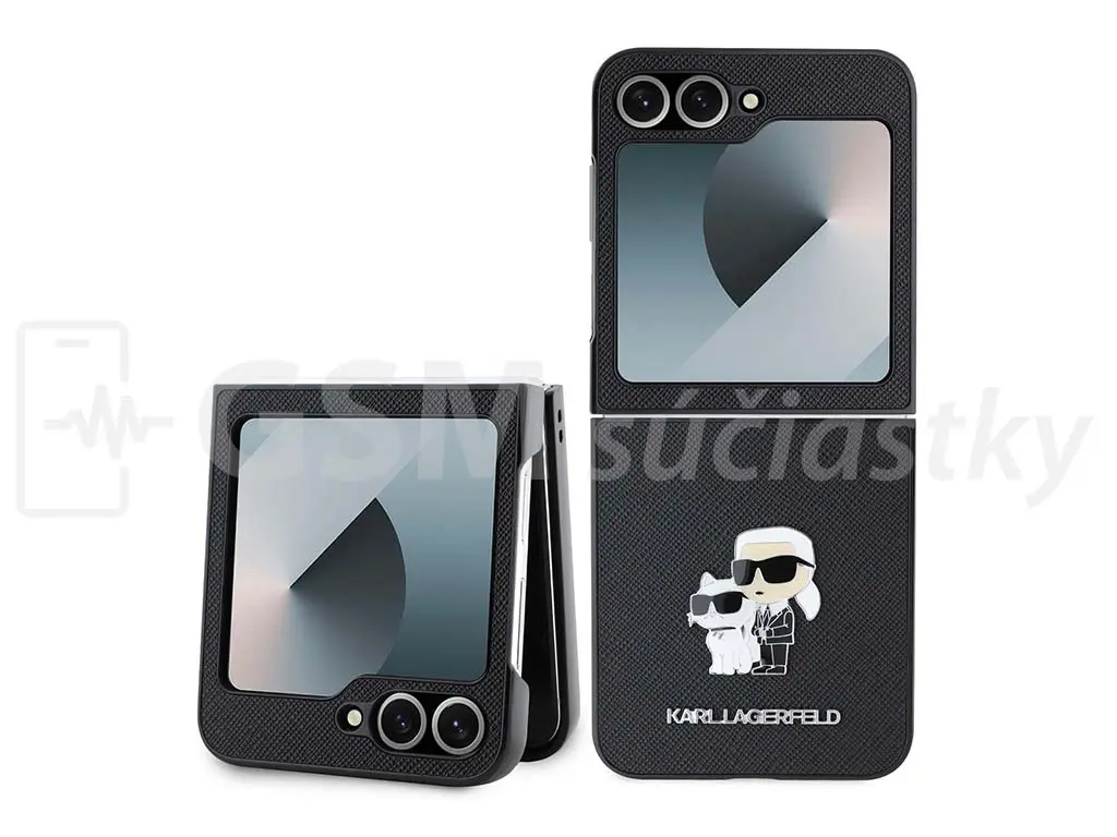 Karl Lagerfeld PU Saffiano Karl and Choupette Zadní kryt pro Samsung Galaxy Z Flip 6 - 7FE Black