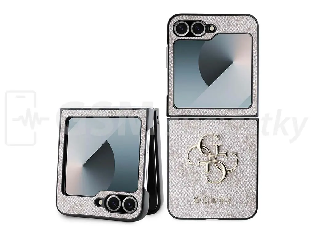 Guess PU 4G Metal Logo zadní kryt pro Samsung Galaxy Z Flip 6 7 FE Pink 1