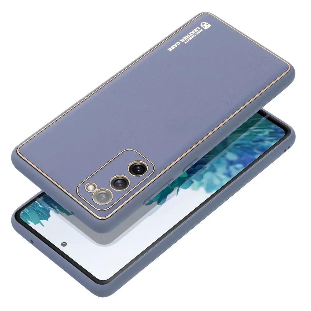 Zadní kryt Leather pro Samsung Galaxy S24, S921, modrý