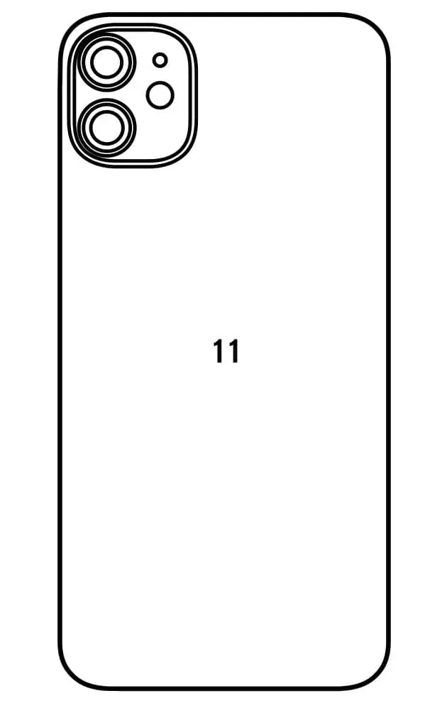 iPhone 11 Zadní Hydrogel ochranná fólie (Střih Zadní část 2, Typ fólie Matná)