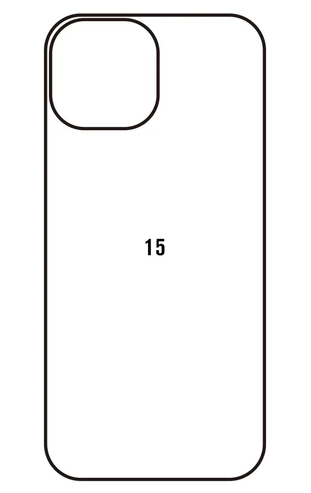 iPhone 15 Zadní Hydrogel ochranná fólie (Střih Zadní část 1, Typ fólie Matná)