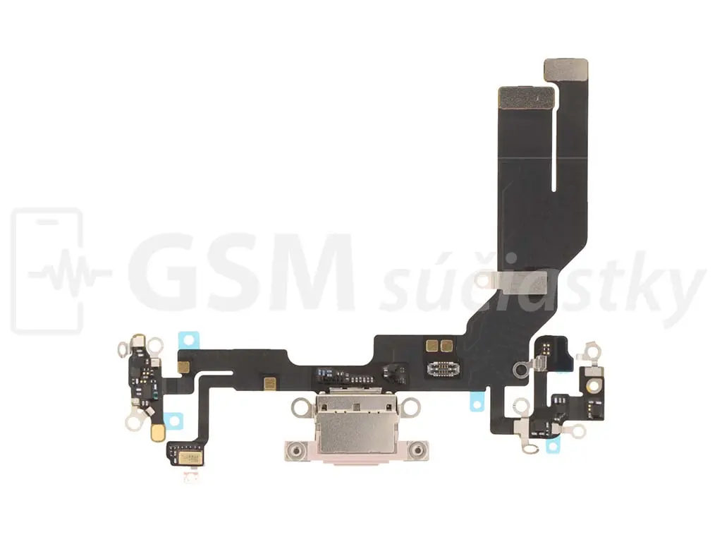 Flex kabel nabíjení iPhone 17e nabíjecí konektor, mikrofon růžový
