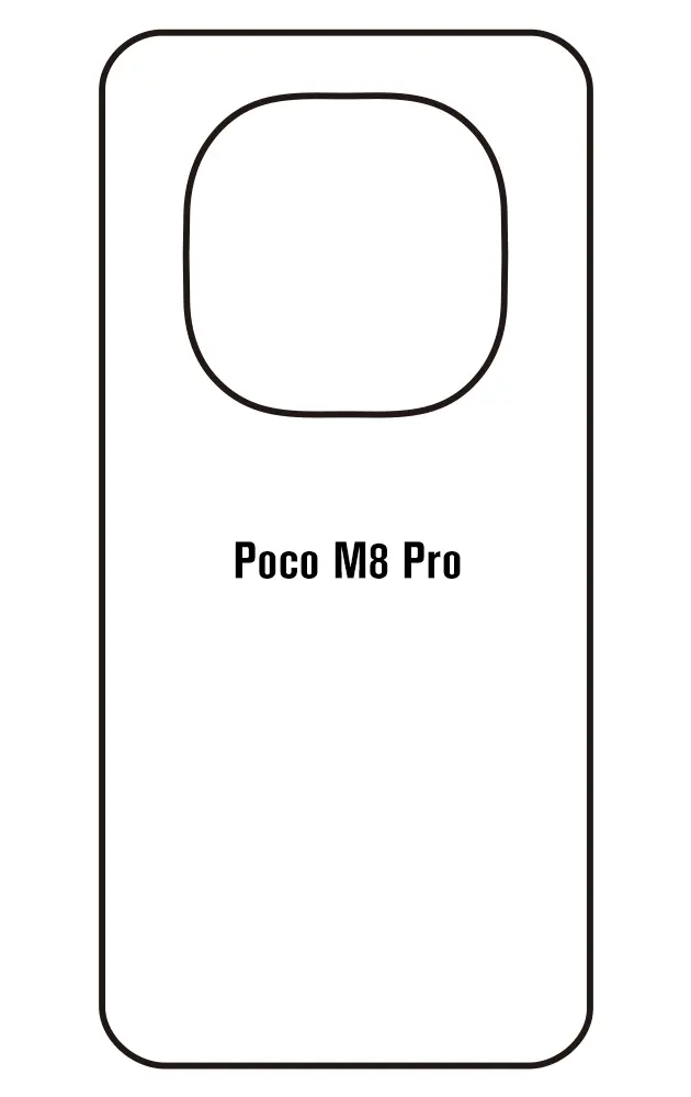 Xiaomi Poco M8 Pro 5G Zadní Hydrogel ochranná fólie (Střih Zadní část 1)