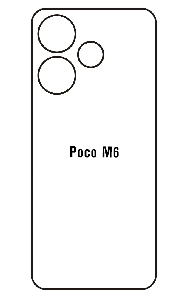 Xiaomi Poco M6 4G Zadní Hydrogel ochranná fólie (Střih Zadní část 1)