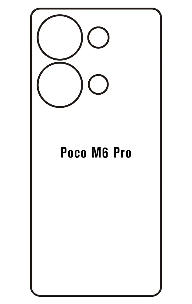 Xiaomi Poco M6 Pro Zadní Hydrogel ochranná fólie (Střih Zadní část 1)