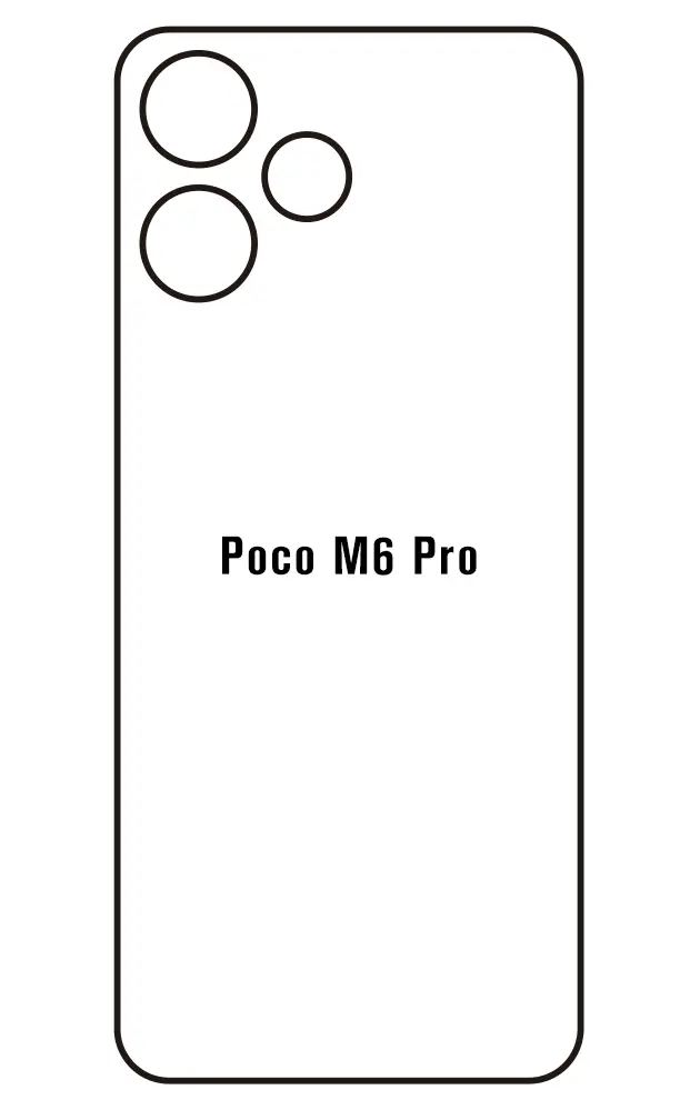 Xiaomi Poco M6 Pro 5G Zadní Hydrogel ochranná fólie (Střih Zadní část 1)
