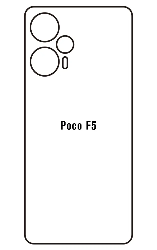Xiaomi Poco F5 Zadní Hydrogel ochranná fólie (Střih Zadní část 1)