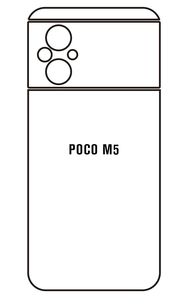 Xiaomi Poco M5 Zadní Hydrogel ochranná fólie (Střih Zadní část 1)