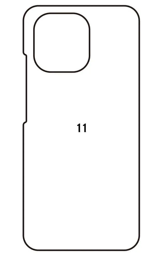 Xiaomi 11 Zadní Hydrogel ochranná fólie (Střih Zadní část 1)