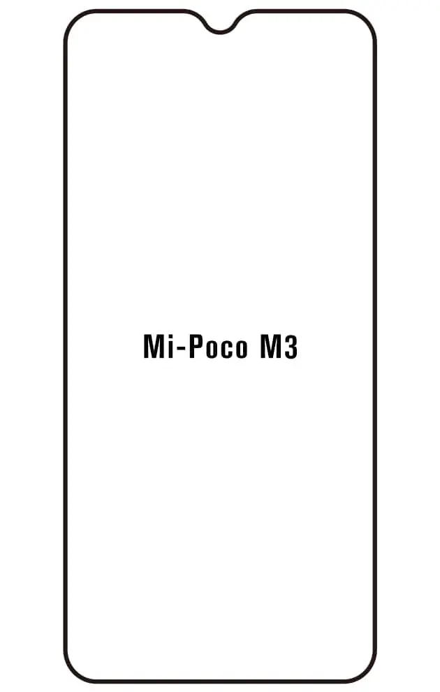 Xiaomi Poco M3 Přední Hydrogel ochranná fólie (Střih Přední 1)