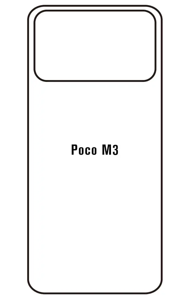Xiaomi Poco M3 Zadní Hydrogel ochranná fólie (Střih Zadní část 1)