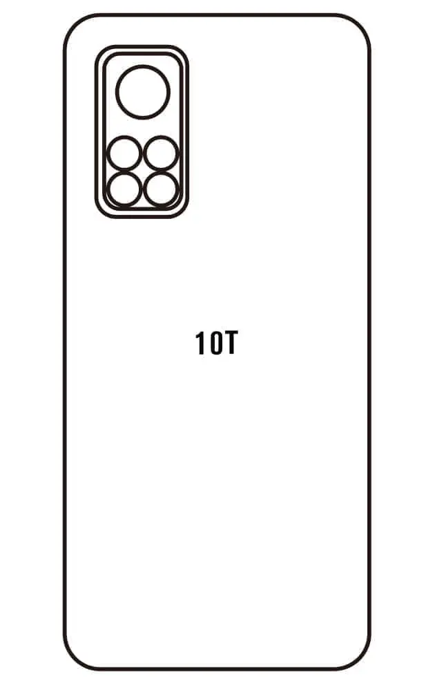 Xiaomi 10T Pro 5G Zadní Hydrogel ochranná fólie (Střih Zadní část 1)