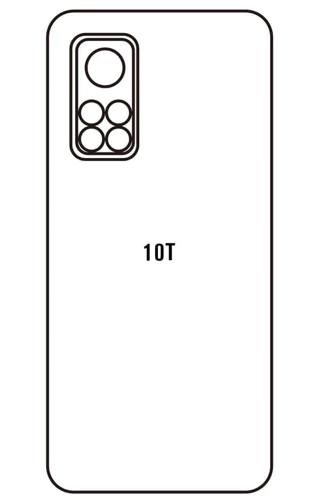 Xiaomi 10T 5G Zadní Hydrogel ochranná fólie (Střih Zadní část 1)