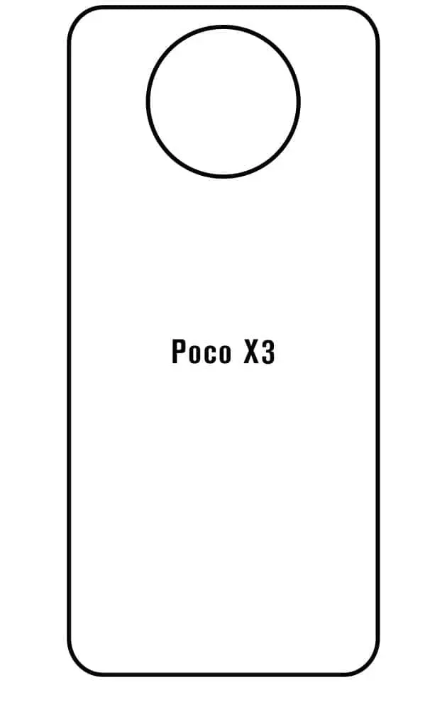 Xiaomi Poco X3 Zadní Hydrogel ochranná fólie (Střih Zadní část 1)