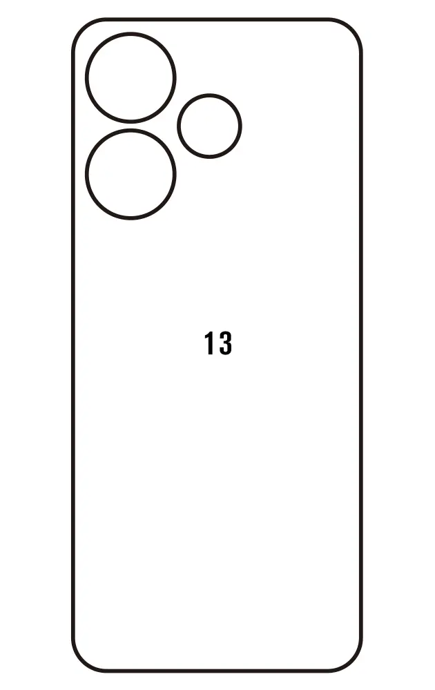 Xiaomi Redmi 13 5G Zadní Hydrogel ochranná fólie (Střih Zadní část 1)