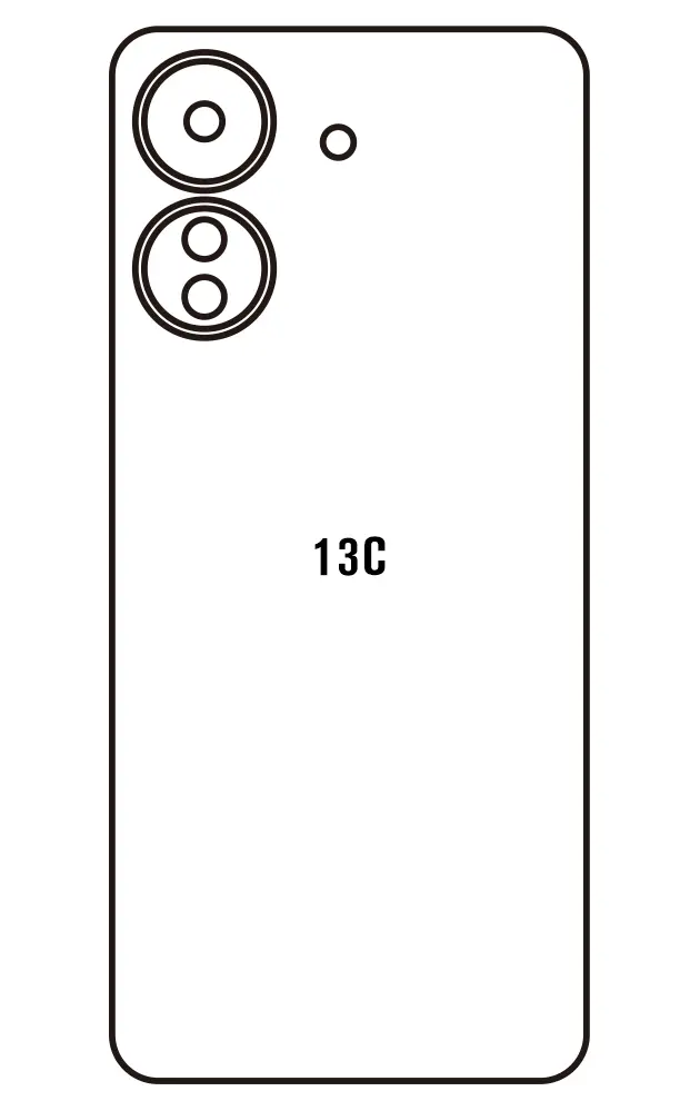 Xiaomi Redmi 13C Zadní Hydrogel ochranná fólie (Střih Zadní část 2)