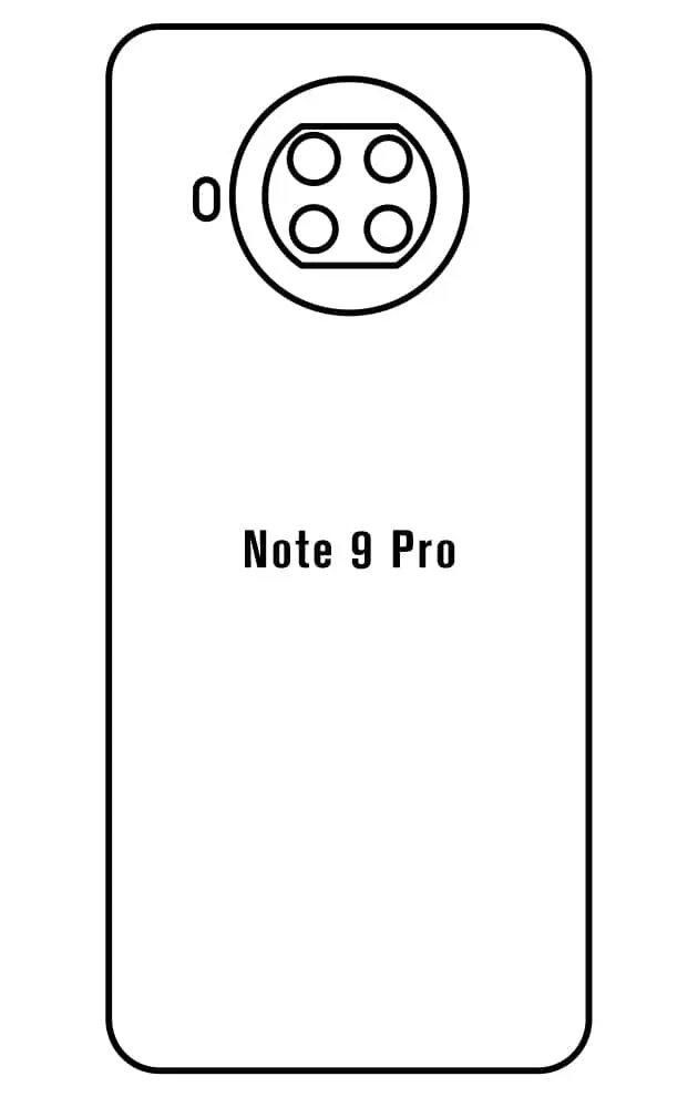 Xiaomi Redmi Note 9 Pro 5G Zadní Hydrogel ochranná fólie (Střih Zadní část 1)