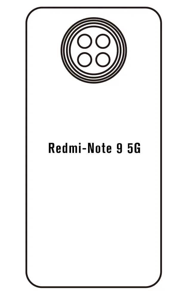 Xiaomi Redmi Note 9 5G Zadní Hydrogel ochranná fólie (Střih Zadní část 1)