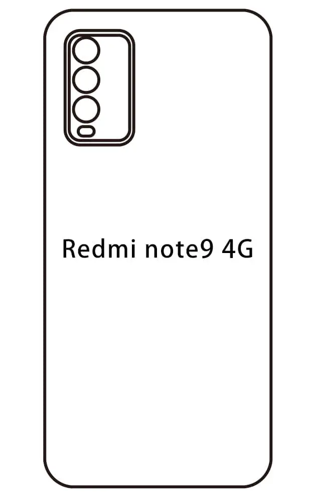 Xiaomi Redmi Note 9 4G Zadní Hydrogel ochranná fólie (Střih Zadní část 1)