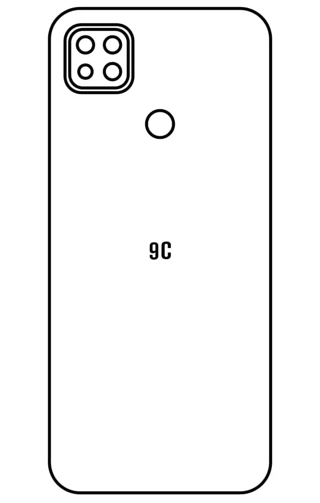 Xiaomi Redmi 9C / 9C NFC Zadní Hydrogel ochranná fólie (Střih Zadní část 1)