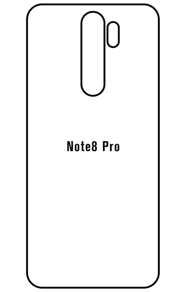 Xiaomi Redmi Note 8 Pro Zadní Hydrogel ochranná fólie (Střih Zadní část 1)