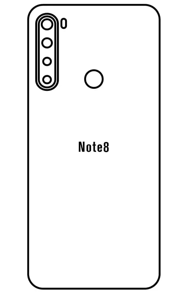 Xiaomi Redmi Note 8 Zadní Hydrogel ochranná fólie (Střih Zadní část 1)