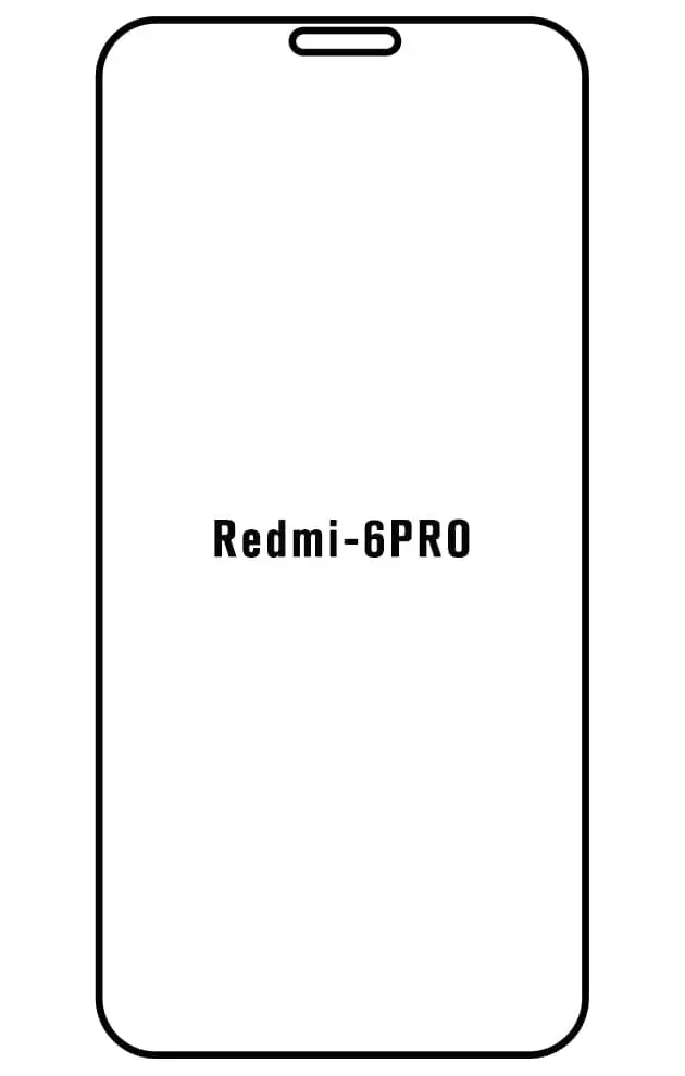 Xiaomi Redmi 6 Pro Přední Hydrogel ochranná fólie (Střih Přední 1)