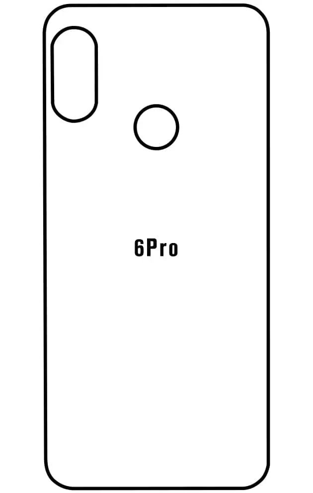 Xiaomi Redmi 6 Pro Zadní Hydrogel ochranná fólie (Střih Zadní část 1)