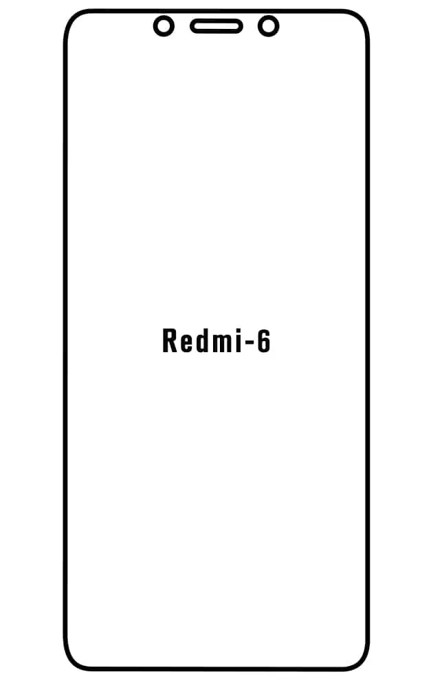 Xiaomi Redmi 6 Přední Hydrogel ochranná fólie (Střih Přední 1)