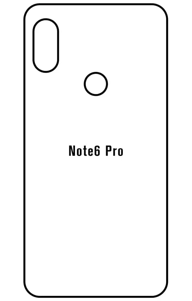 Xiaomi Redmi Note 6 Pro Zadní Hydrogel ochranná fólie (Střih Zadní část 1)