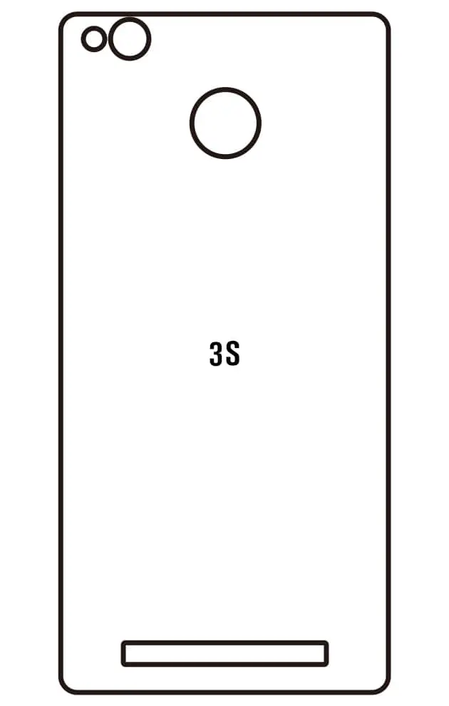 Xiaomi Redmi 3S Zadní Hydrogel ochranná fólie (Střih Zadní část 1)