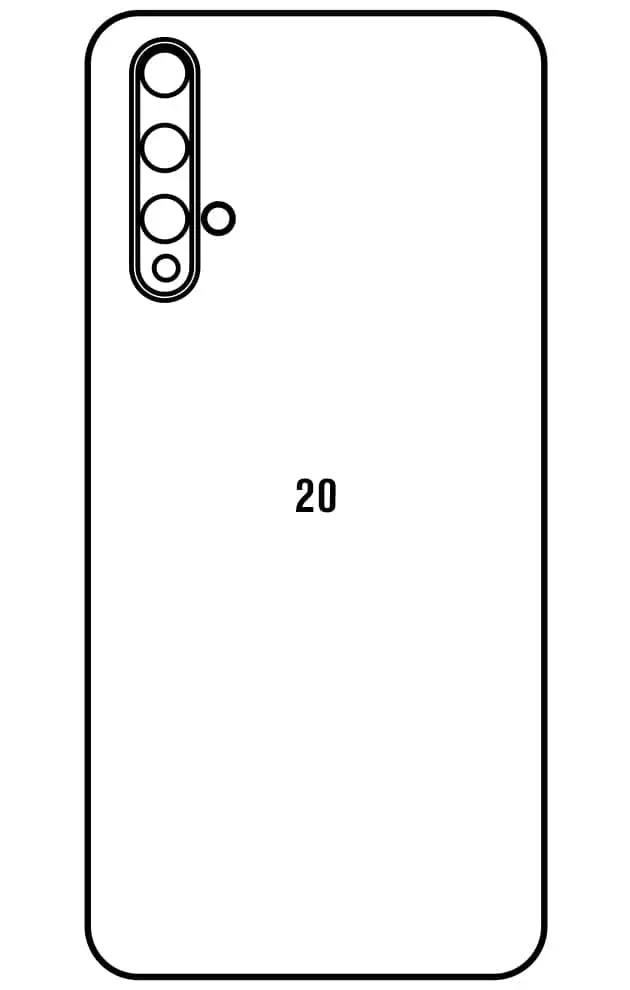 Honor 20 Zadní Hydrogel ochranná fólie (Střih Zadní část 1)