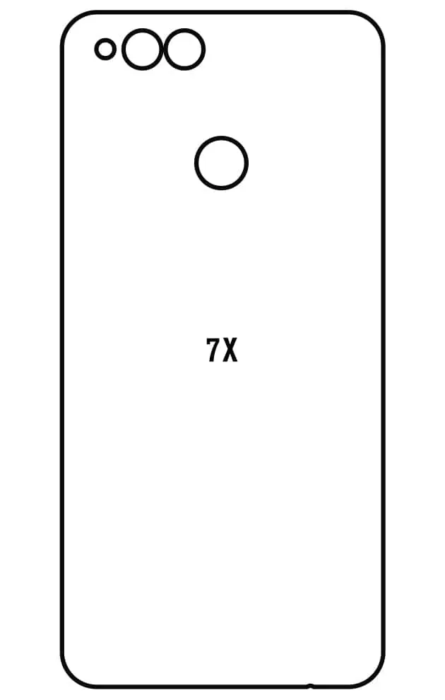 Honor 7X Zadní Hydrogel ochranná fólie (Střih Zadní část 1)
