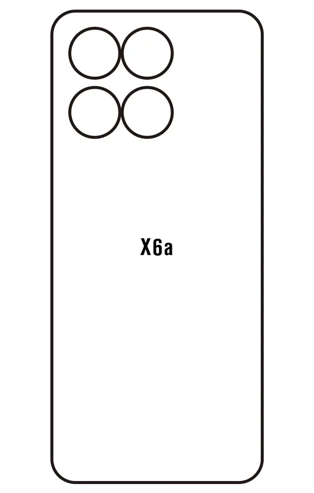 Honor X6a Zadní Hydrogel ochranná fólie (Střih Zadní část 1)