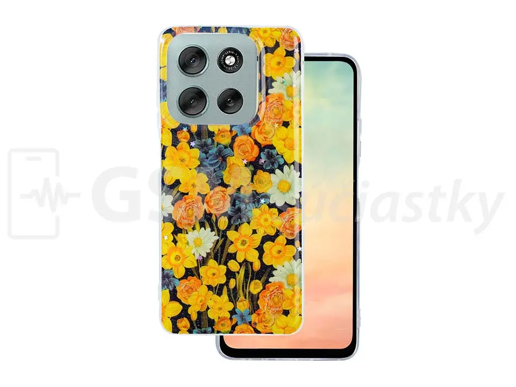 Pouzdro s obrázkem na mobil Motorola Moto G56, květiny 1